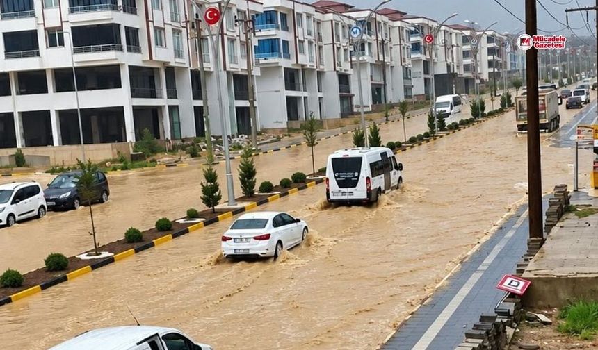 Diyarbakır’da sel: Yollar göl oldu, araçlar zarar gördü!