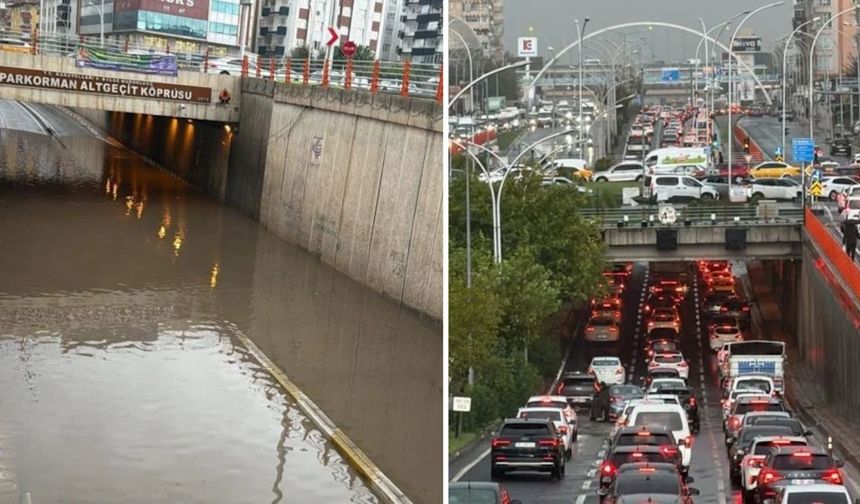 Diyarbakır’ı sağanak yağmur vurdu! Alt geçitler sular altında kaldı