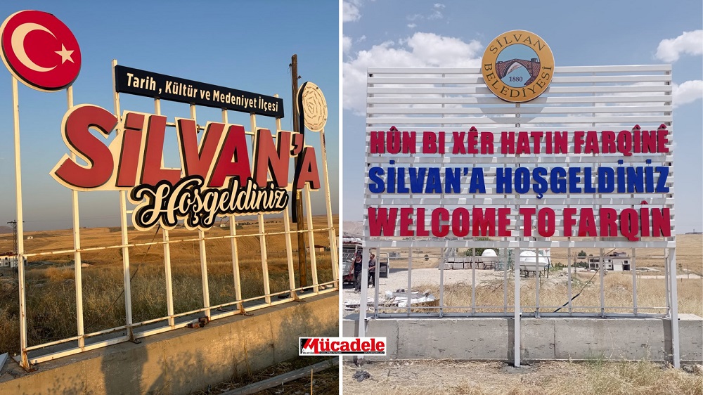 Silvan Girişine Üç Dilli Tabela Asıldı