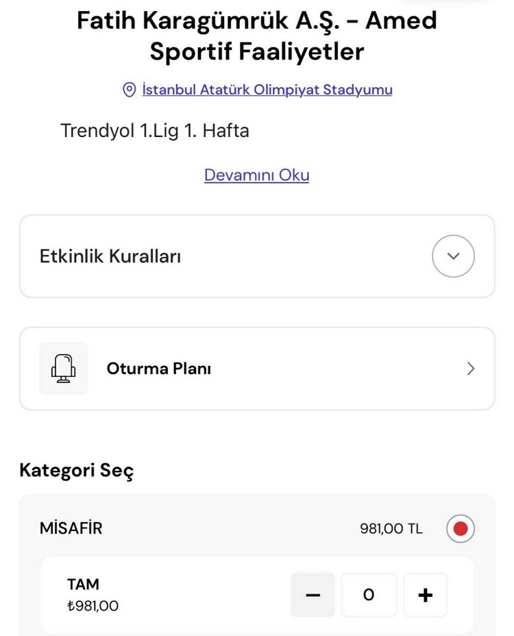 Biletfiyatlarıfatihkaragümrükamedspor