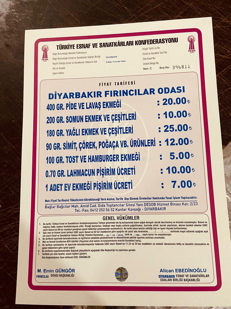 Diyarbakır’da Ekmeğe Zam Geldi! İşte Yeni Fiya