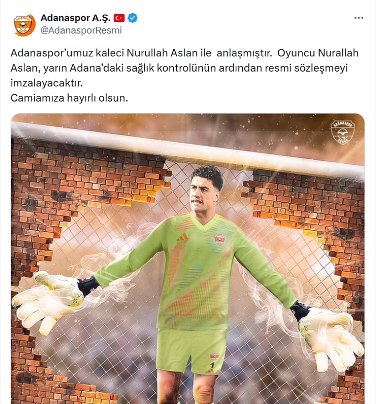 Adanaspor, Amedspor’un Kalecisi Nurullah Aslan’la Anlaştı!