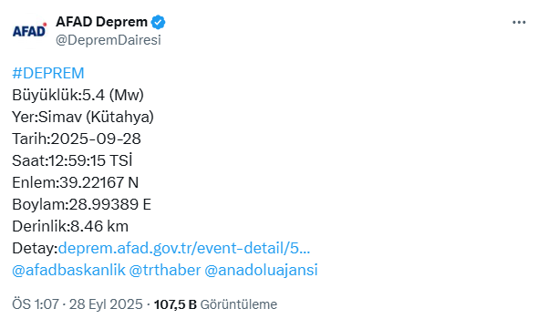 İstanbul'da Hissedilen 5.4 Şiddetli Deprem Yeri Belli Oldu!
