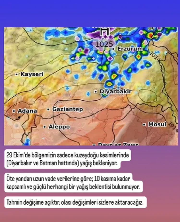 Diyarbakır’a O Tarihte Yağmur Geliyor Sonrasında Uzunca Bir Süre Yağış Yok!