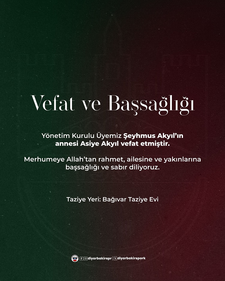 Efsane Diyarbakırspor'un Acı Günü Kulüp Duyurdu!