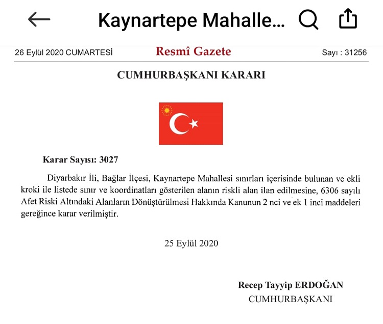 Erdoğan’ın Kararı Diyarbakır’da Uygulanmıyor Mahalle Risk Altında! Kaynartepe Mahallesi (1)