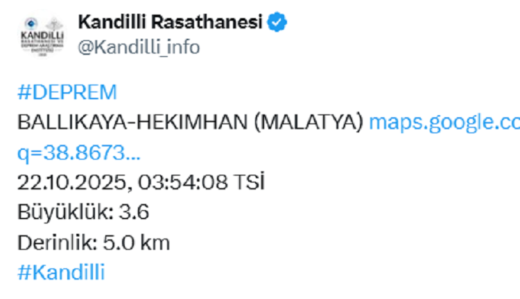 Malatya Sabaha Karşı Depremle Sallandı!