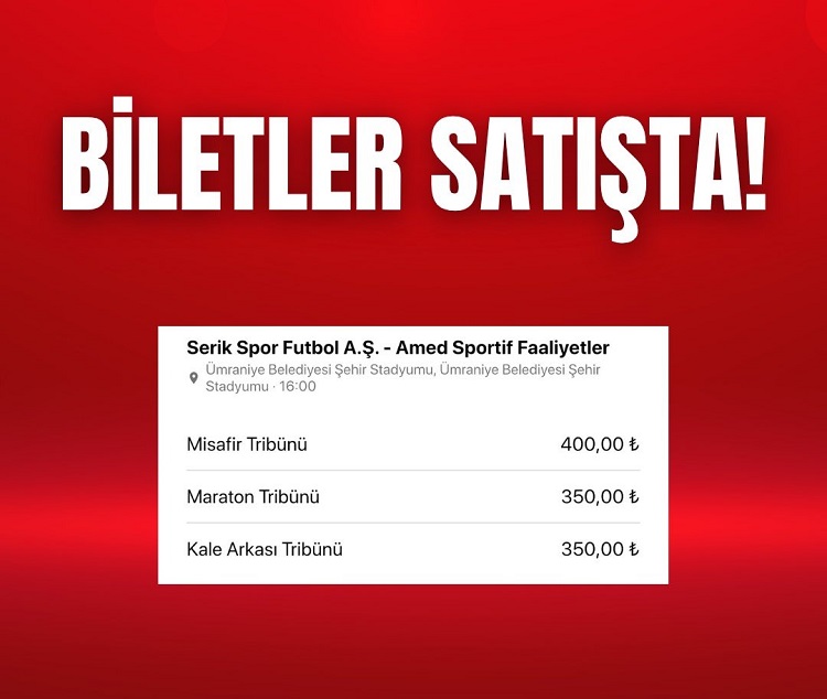 Serik Deplasmanında Amedspor Taraftarına Maç Bilet Fiyatları Belli Oldu!