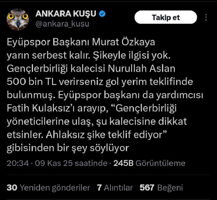 Amedspor’un Eski Kalecisi Için Şike Iddiası “500 Bin Tl’ye Gol Yerim!”