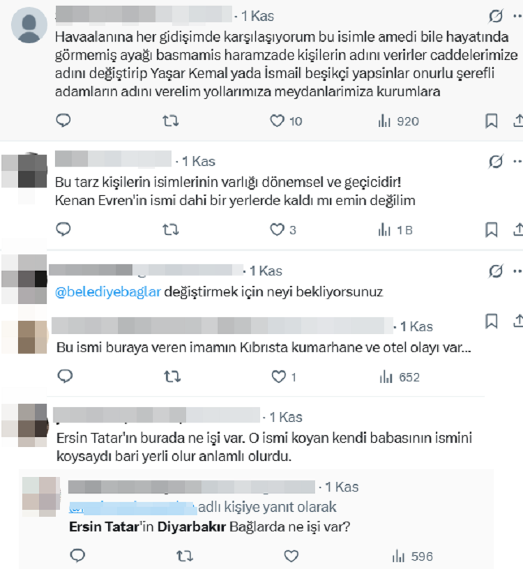Diyarbakır’da “Ersin Tatar Parkı” Tartışması Vatandaş Yerel Bir Isim Talep Ediyor! (1)