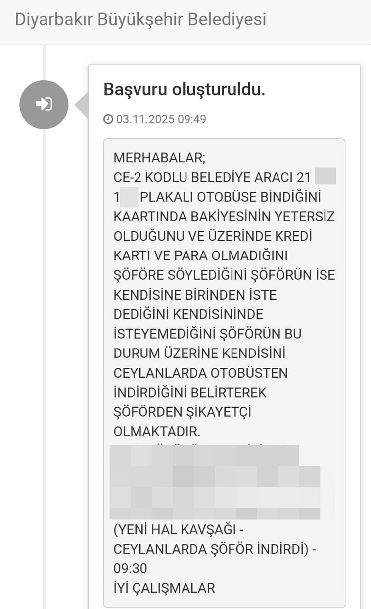 Diyarbakır’da Kartı ‘Yetersiz Bakiye’ Dedi Otobüsten Indirildi! (1)