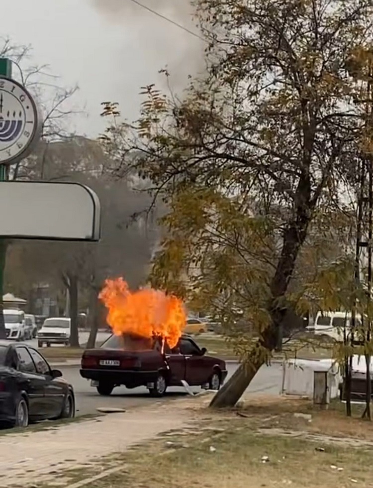 Elazığ’da Hareket Halinde Olan Araç Yandı Kullanılamaz Hale Geldi