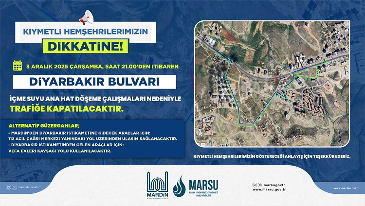 Mardin’e Gidecekler Dikkat Diyarbakır Yolu Trafiğe Kapanıyor!