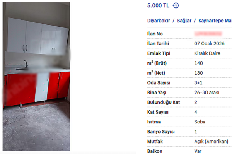 Diyarbakır’da Konut Kiralarının En Düşük Olduğu Mahalle Belli Oldu!