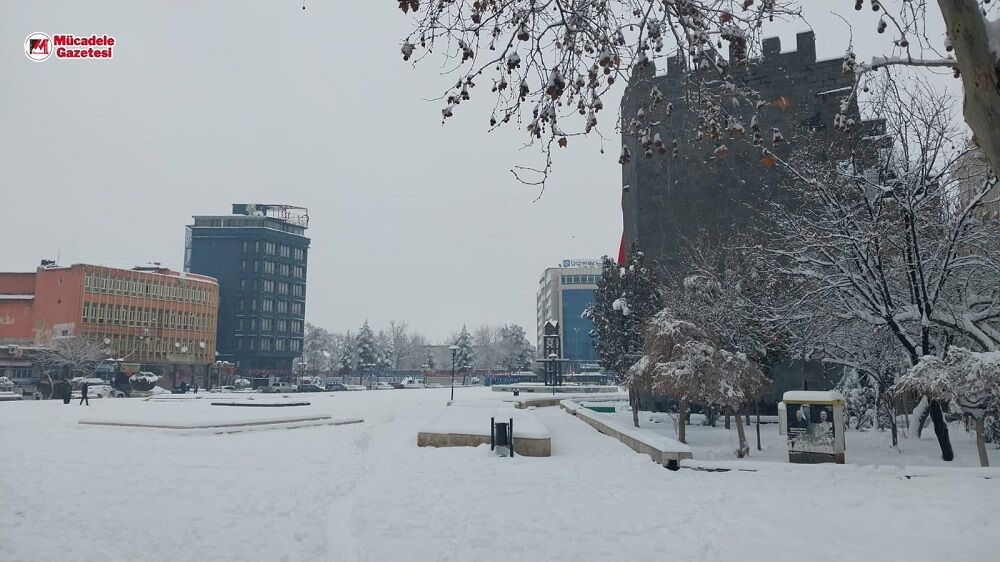 Diyarbakır Kar Yağış Yağışı Hava Durumu Dağ Kapı Meydanı Dağkapı
