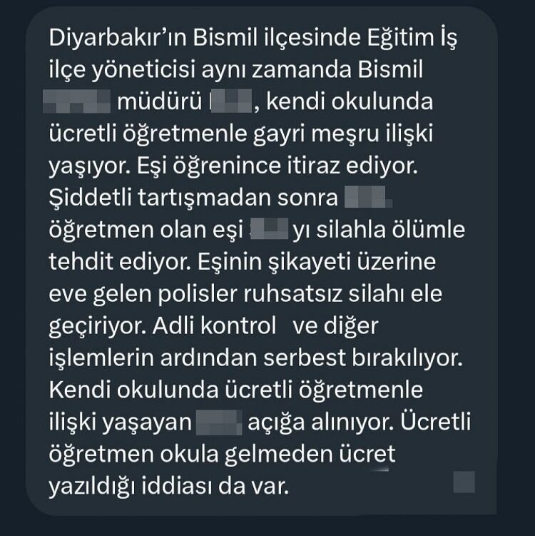 Diyarbakır’da Eğitim Camiasını Sarsan Yasak Ilişki Ve Tehdit Iddiası!