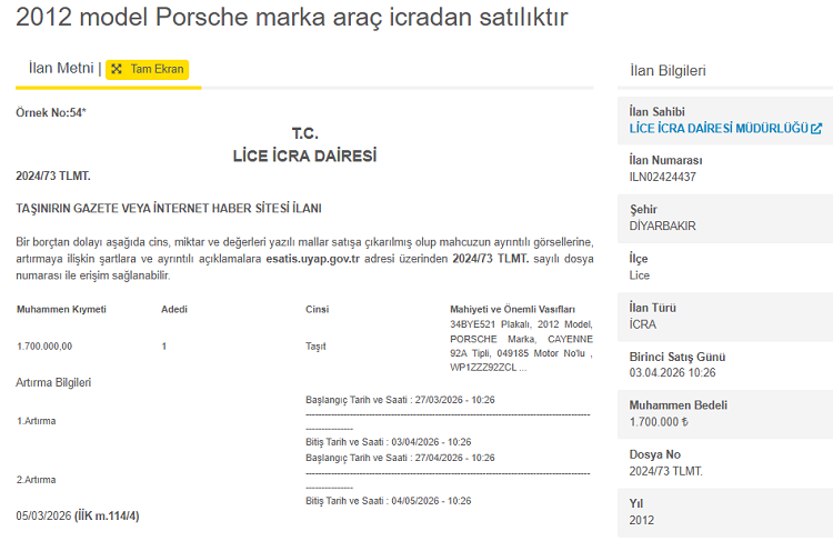 Diyarbakır'da Lüks Araç Alacaklar Dikkat! Fiyatı Duyan Ihaleye Koşuyor (1)