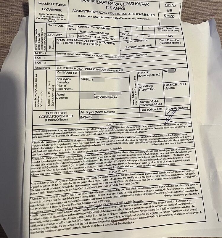 Diyarbakır’daki Hayalet Sürücü Ankara’da Çıktı Ceza Yedi!-1