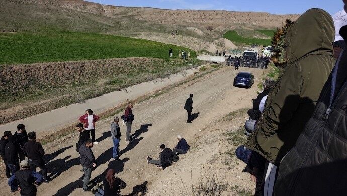 Ges Yürüyüş Eylem Jandarma Sur Diyarbakır’da Köylülerden Protesto Jandarmadan Müdahale Etti