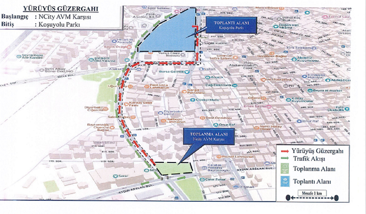 Koşuyolu Yürüyüş Güzergah