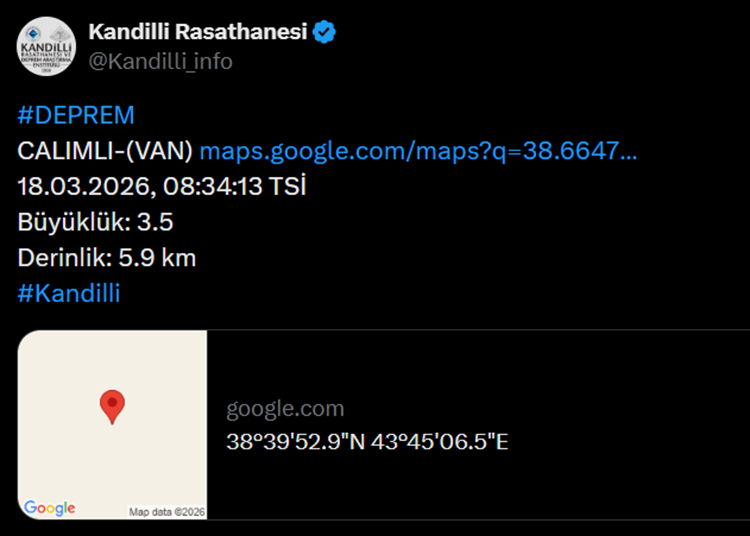 Van’da Sabah Saatlerinde Korkutan Sarsıntı!