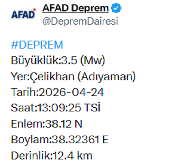 Adıyaman’ın Ilçesinde Deprem Oldu İşte Şiddeti!