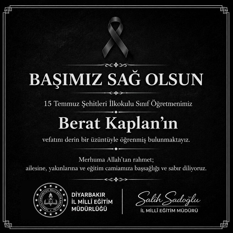 Diyarbakır'da Bir Öğretmen Vefat Etti Mem'den Açıklama!