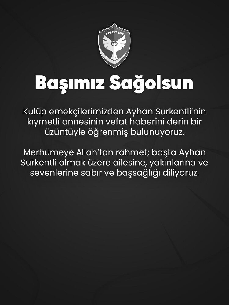 Amedspor Camiasının Acı Günü Kulüp Duyurdu!
