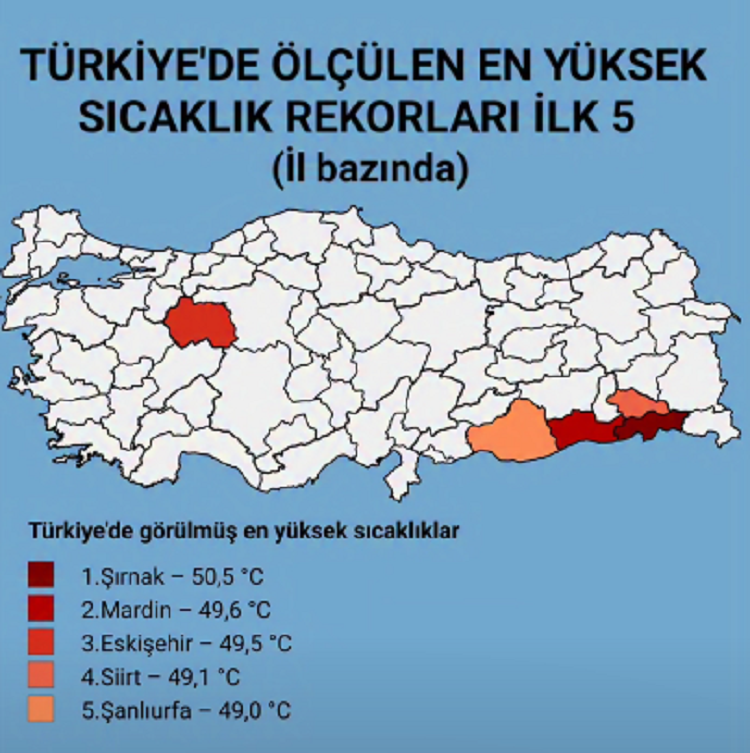 Türkiye’de Sıcaklık Rekortmeni Iller Belli Oldu Diyarbakır Var Mı