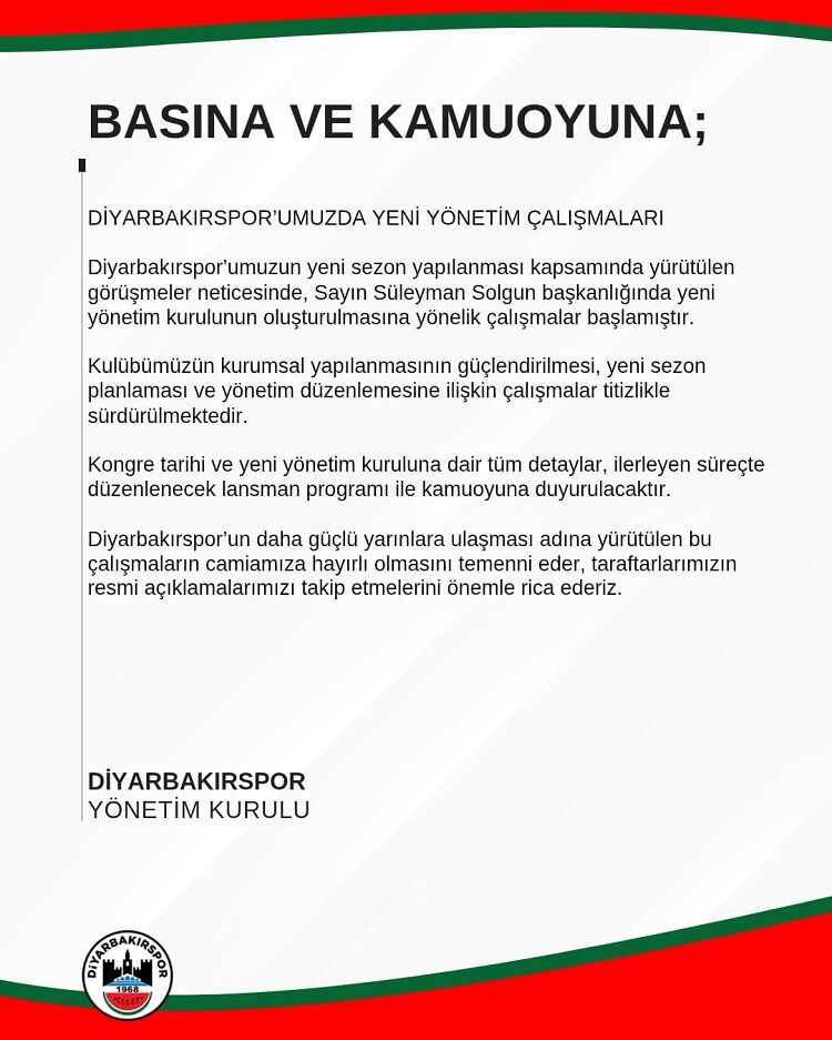 Diyarbakırspor’un Yeni Başkanı Belli Oldu!