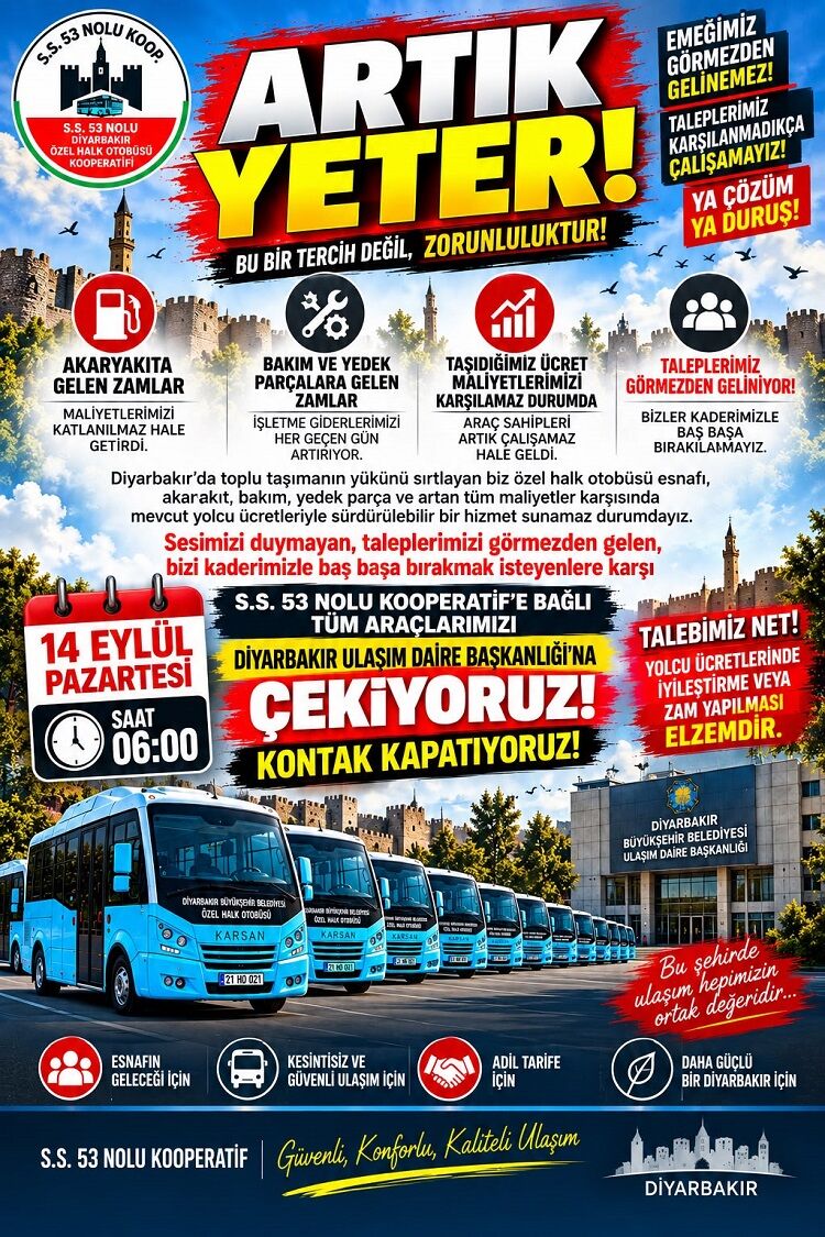 Diyarbakır Ulaşımında Zam Talebi Şoförler Eylem Yapacak!