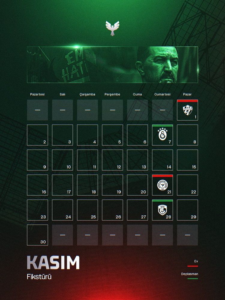 Amedspor’un Kasım Ayı Programı Belli Oldu