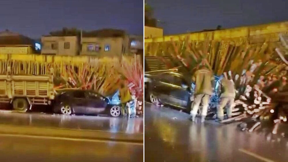 Diyarbakır’da otomobil kerestelerin arasına daldı: 2 yaralı